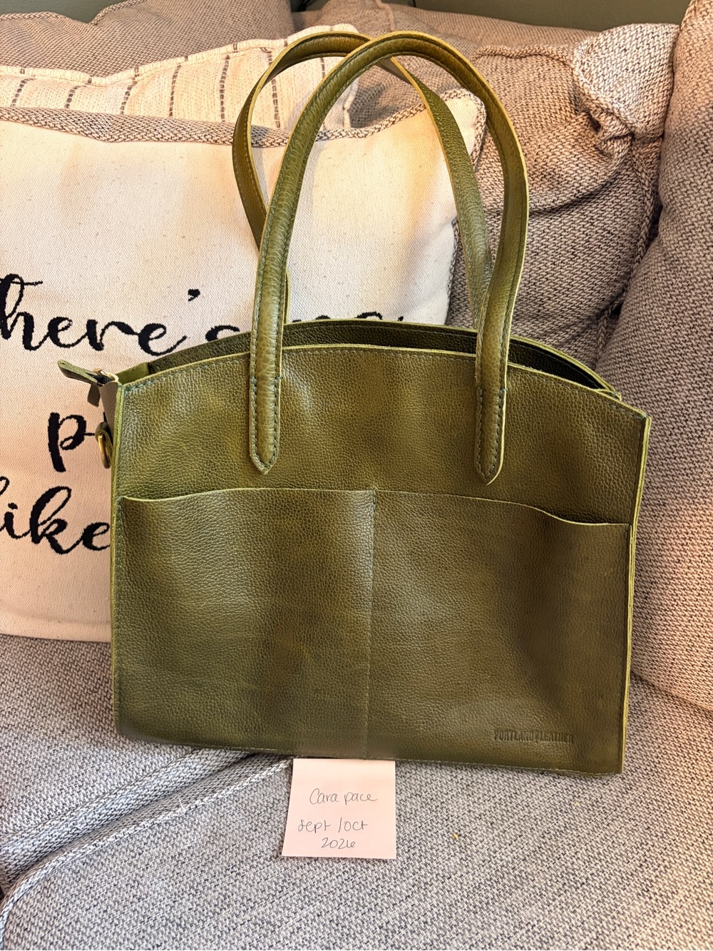 Portland leather goods - Pebbled Olive Ashburn Large